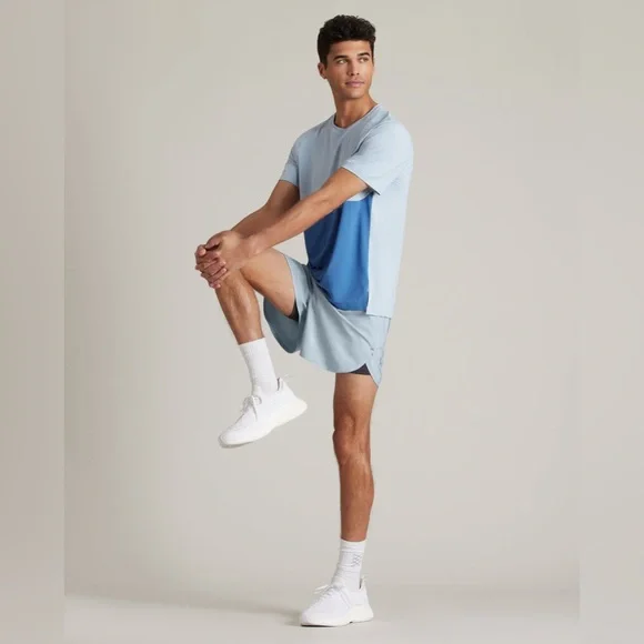 RHONE Men's 5” Extra Mile Lined Athletic Running Shorts in Color Arctic Blue - Picture 3 of 8